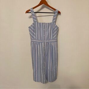 Draper James Blue and White Striped Midi Dress